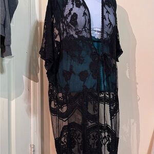 Source Unknown Black Lace Robe